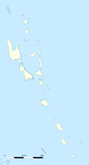バヌアツ共和国内での空港位置