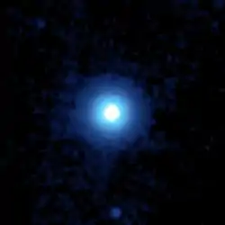スピッツァー宇宙望遠鏡で撮影されたベガ。こと座で最も明るい星である。