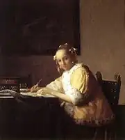 『手紙を書く女』1665年 - 1666年頃。ナショナル・ギャラリー(ワシントンD.C.)。