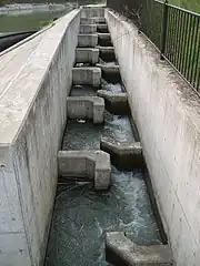 バーチカルスロット式魚道（石川県鍋谷川北沖用水堰）
