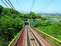鋼索線車内からの眺め