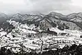 五大堂より山寺周辺を望む 雪景色