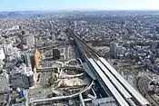 展望室からの岐阜駅と東側の眺望