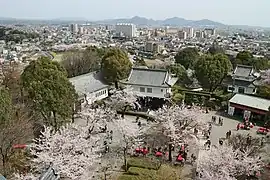 犬山城天守閣から望む犬山中心市街地