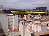 街中から望むスタジアム