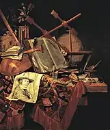 画家の肖像画のある静物画フランス・ハルス美術館蔵