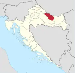 Location of ヴィロヴィティツァ=ポドラヴィナ郡
