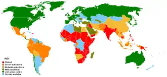 ビタミンA欠乏状況(国連世界食糧計画)