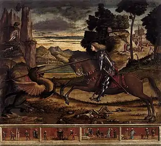 ヴィットーレ・カルパッチョ『聖ゲオルギウスと竜』（1516年）サン・ジョルジョ・マッジョーレ聖堂所蔵