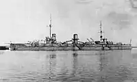 1917年、海上公試を行うヴォーリャ。