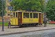 復元されたヴィボルグ市電の電車(2018年撮影)