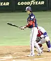 右打席に立つ西岡剛