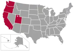ウェスト・コースト・カンファレンスWest Coast Conference locations