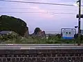 ホームから海が見える