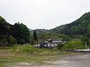 中里駅付近を走るレールバイク参加者