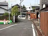 字生山付近の分レ道。わずかに残された旧道の名残である（2012年（平成24年）9月（撮影位置、北方面を望む））。