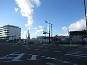 駅舎建て替え工事時の和歌山市駅全景