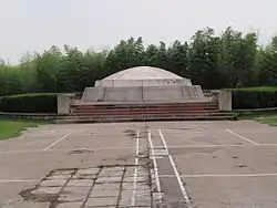 泰興公園にある中安輪遭難事件(新四軍の江北撤退)記念モニュメント