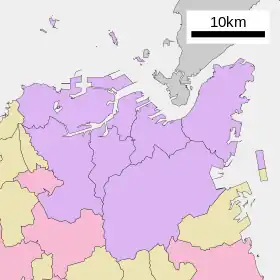 熊西の位置(北九州市内)