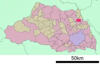 鷲宮町位置図