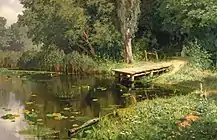 『草花の生い茂る池(ロシア語版)』、1879年