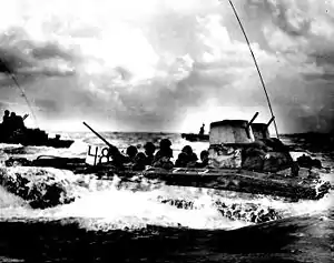 LVTs heading for shore.
