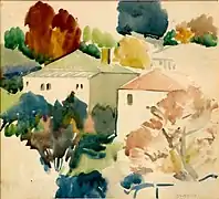 水彩風景スケッチ、ジョンウィークス, 1950年代