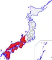 富山県・岐阜県・愛知県以西