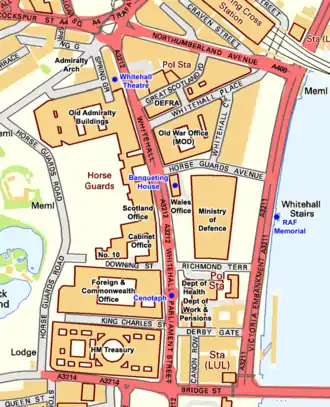 ホワイトホール (ロンドン)地図