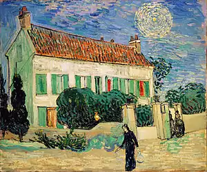 『夜の白い家』1890年6月、オーヴェル。油彩、キャンバス、59 × 72.5 cm。エルミタージュ美術館F 766, JH 2031。