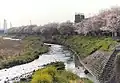 庵原川と神明川の合流点（静岡市清水区袖師町 2022年4月撮影）