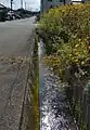 東名高速道路に向かって流れる薬師沢（清水区大内）