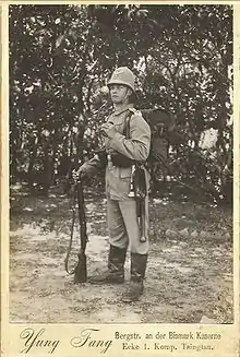 1912年青島のドイツ兵。