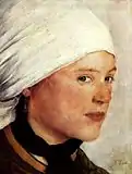 「白いスカーフの少女」(c.1876)