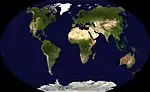 衛星画像の集成による地球の地図