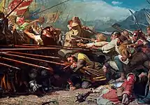 「オーストリア軍と戦うアーノルト・フォン・ヴィンカルリート」