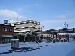 冬の町中心部