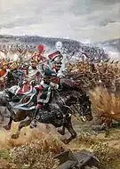 ライプツィヒの戦いで突撃するポニャトフスキ将軍