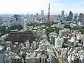 西側の増上寺、東京タワー方面(2010年9月7日)