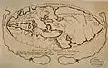 ポセイドニオスが描いたとされる世界地図(画像は1628年に書かれた複製品)