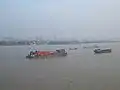 中国・武漢の長江上の船舶をシップウォッチング