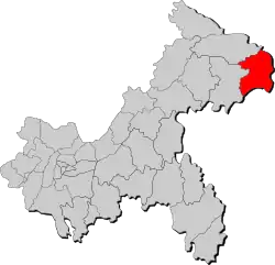 重慶市中の巫山県の位置
