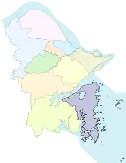 寧波市中の象山県の位置