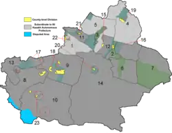 新疆ウイグル自治区の中の北屯市の位置(図中19番)