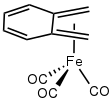 (Xylylene)Fe(CO)3。キシリレンは不安定な化合物だが、配位子となることで安定化されている。
