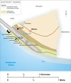 ヤレン地区の位置の位置図