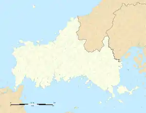 三見吉広のバクチノキの位置(山口県内)