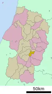 山辺町位置図