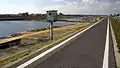 堤防上のサイクリングコース（柏原市）