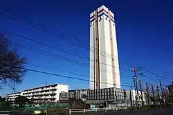 1968年に建てられた町田市の町田山崎団地給水塔。